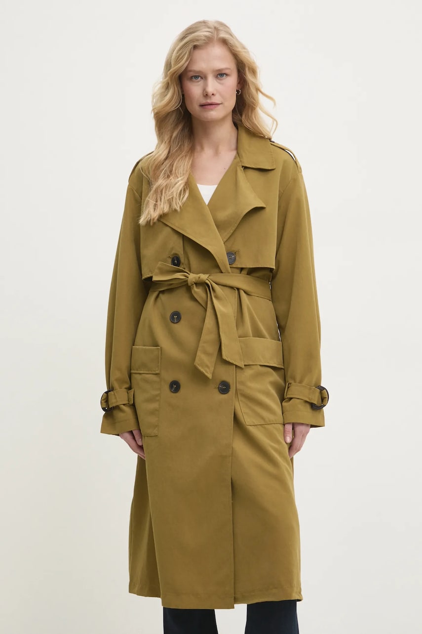 Answear Lab trenci femei, culoarea verde, de tranzitie Answear Lab trenci femei, culoarea verde, de tranzitie