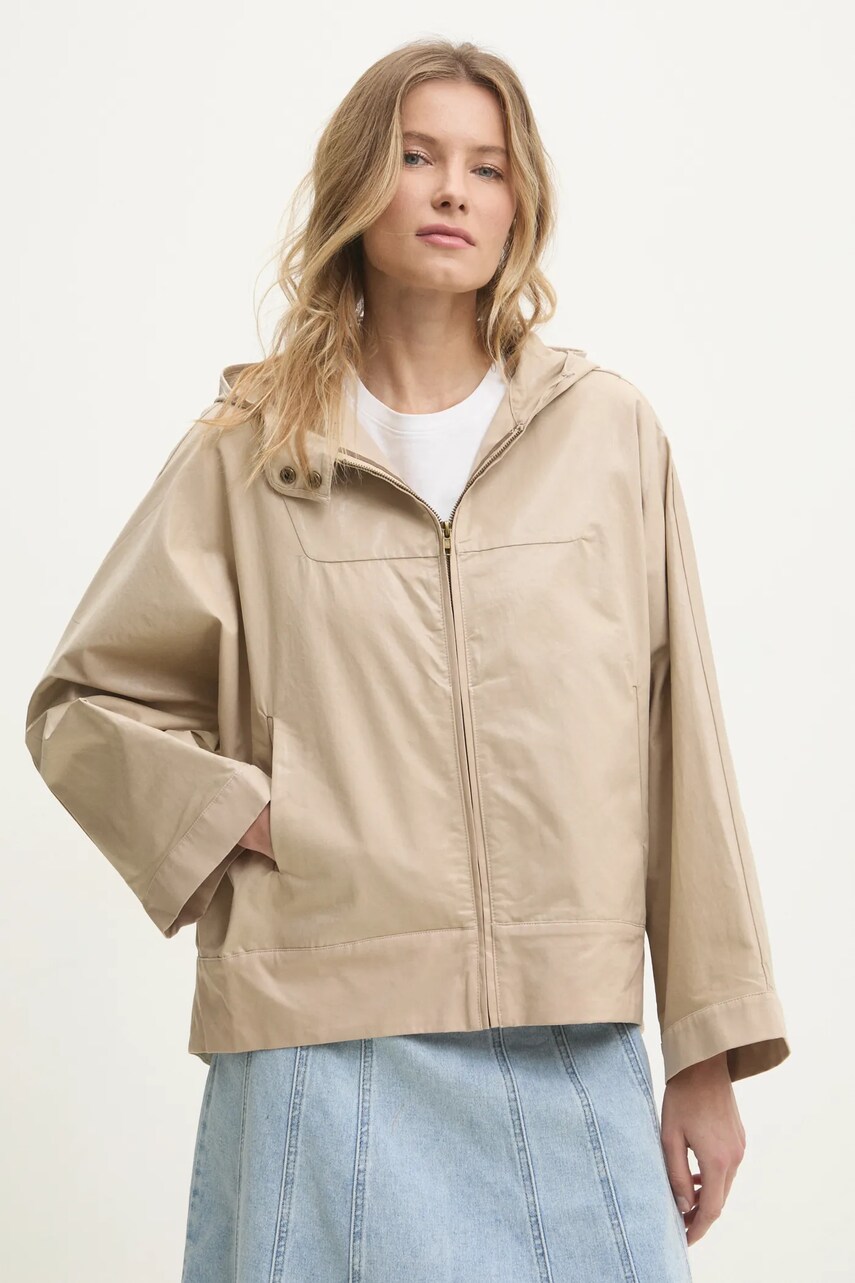 Answear Lab geaca femei, culoarea bej, de tranzitie, oversize