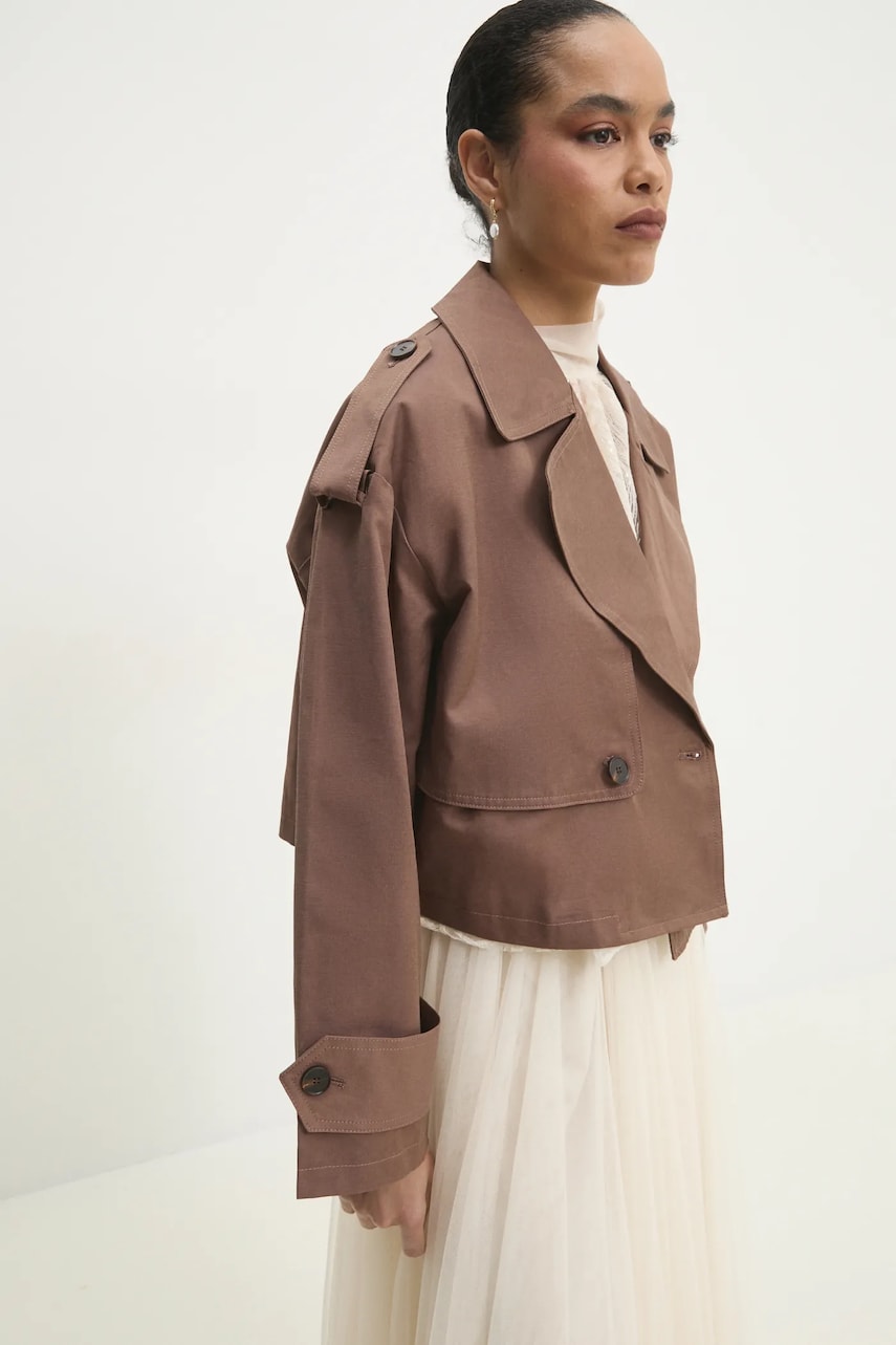 Answear Lab trenci femei, culoarea maro, de tranzitie, oversize Answear Lab trenci femei, culoarea maro, de tranzitie, oversize