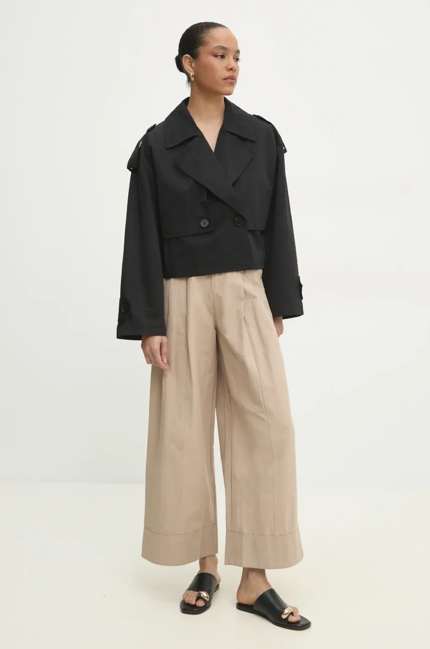 Тренч Answear.LAB женский цвет чёрный переходной oversize Тренч Answear.LAB женский цвет чёрный переходной oversize