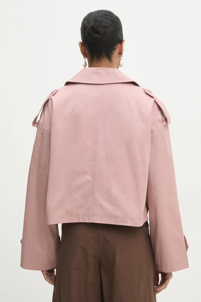 Тренч Answear Lab жіночий колір рожевий перехідний oversize 