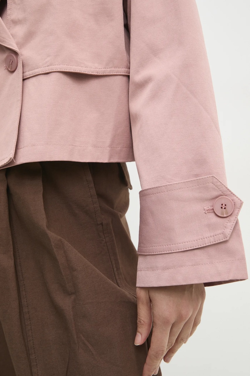 Тренч Answear Lab жіночий колір рожевий перехідний oversize 