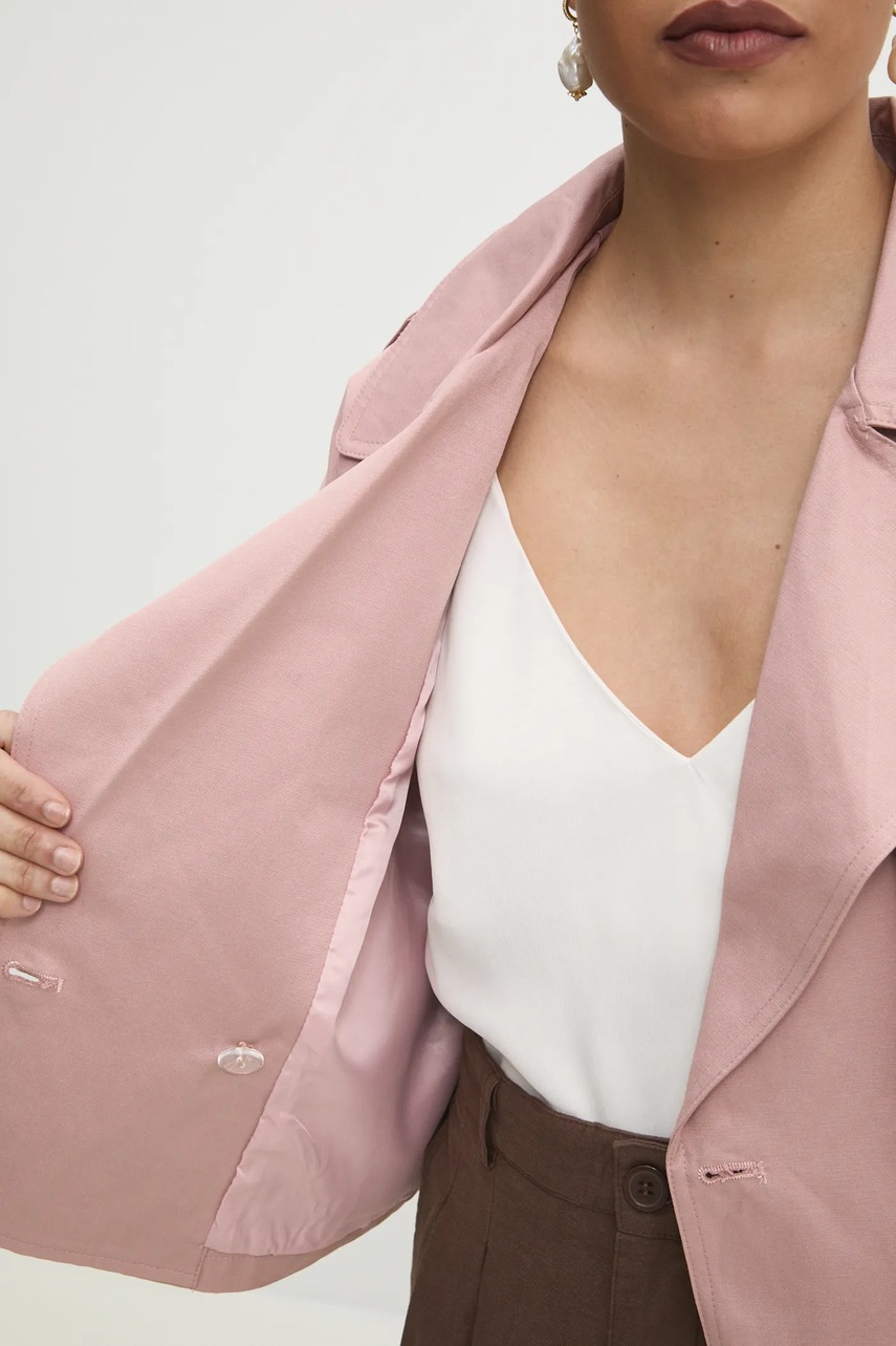 Тренч Answear Lab жіночий колір рожевий перехідний oversize 