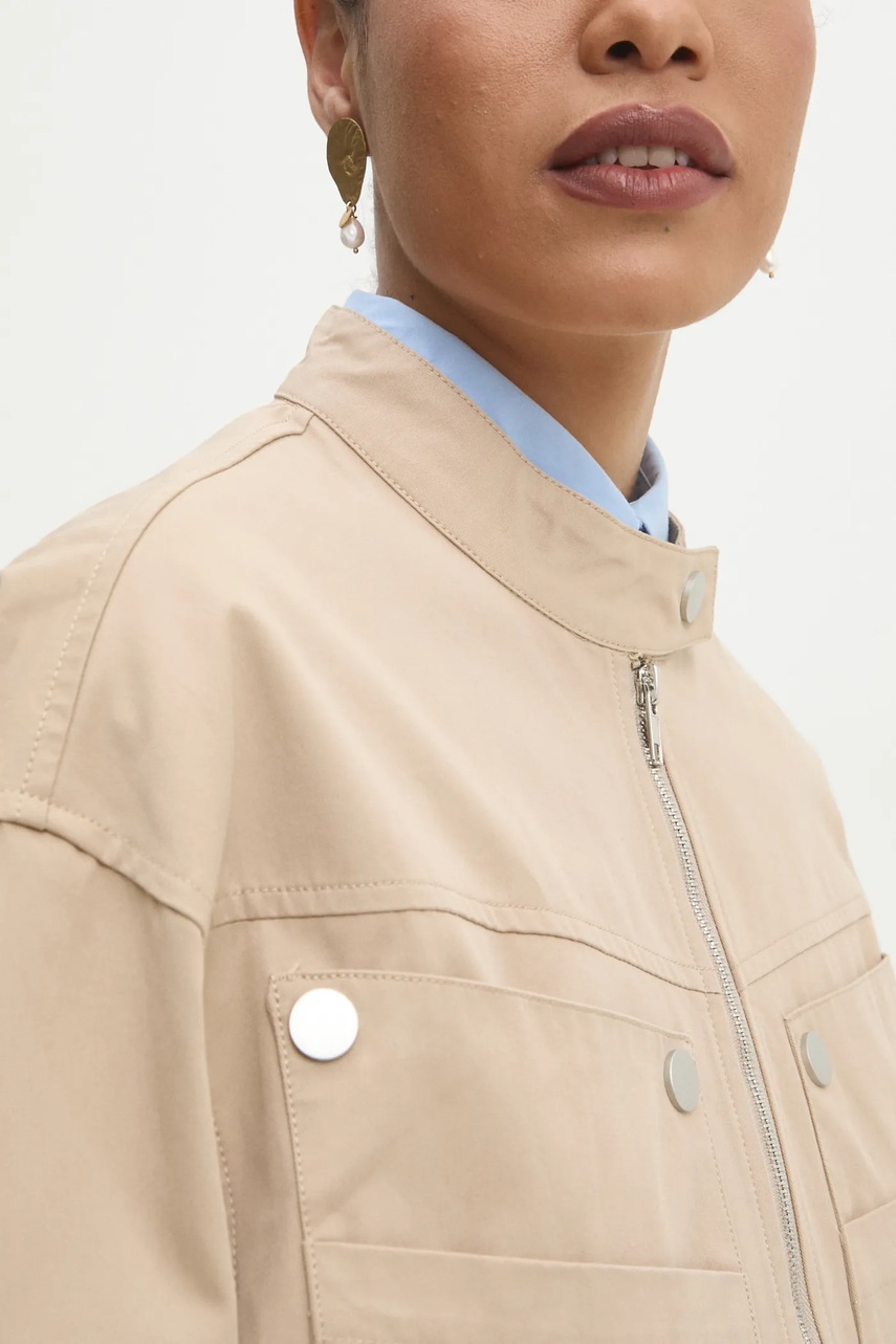 Βαμβακερό μπουφάν Answear.LAB χρώμα: μπεζ φωτογραφία