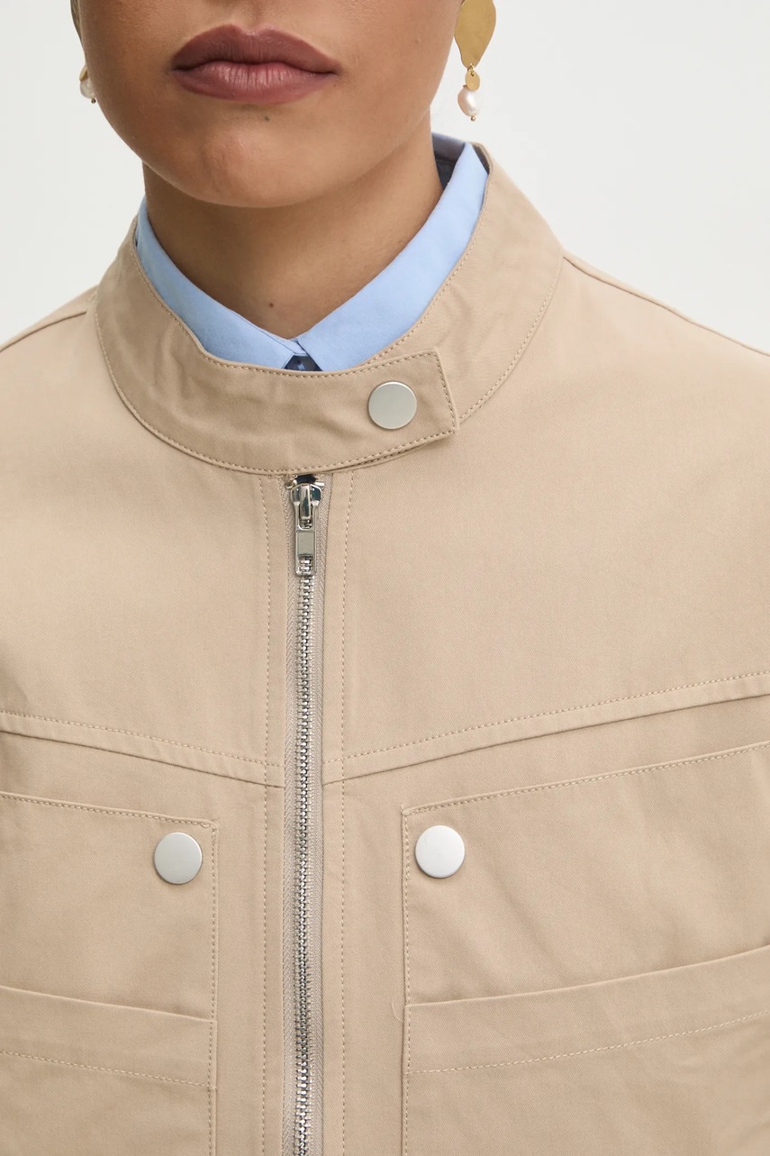 Βαμβακερό μπουφάν Answear.LAB χρώμα: μπεζ φωτογραφία