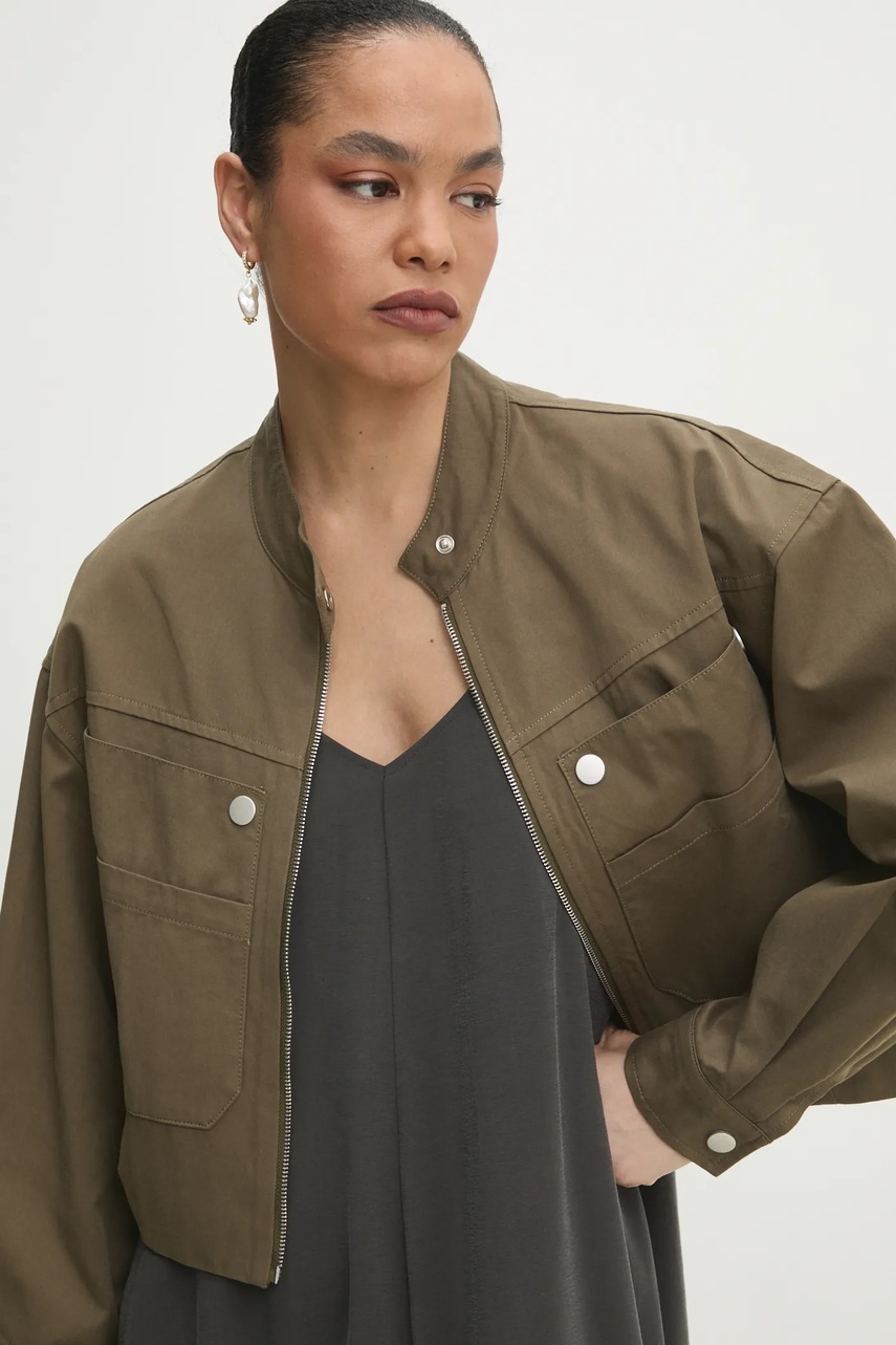 Βαμβακερό μπουφάν Answear.LAB χρώμα: πράσινο φωτογραφία