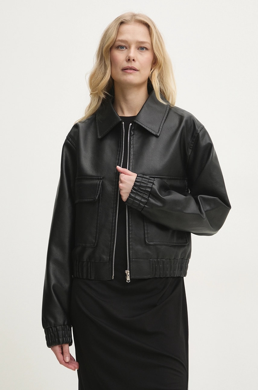 Answear Lab geaca femei, culoarea negru, de tranzitie