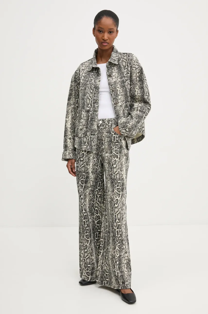 Джинсовая куртка Answear.LAB женская цвет бежевый переходная oversize Джинсовая куртка Answear.LAB женская цвет бежевый переходная oversize