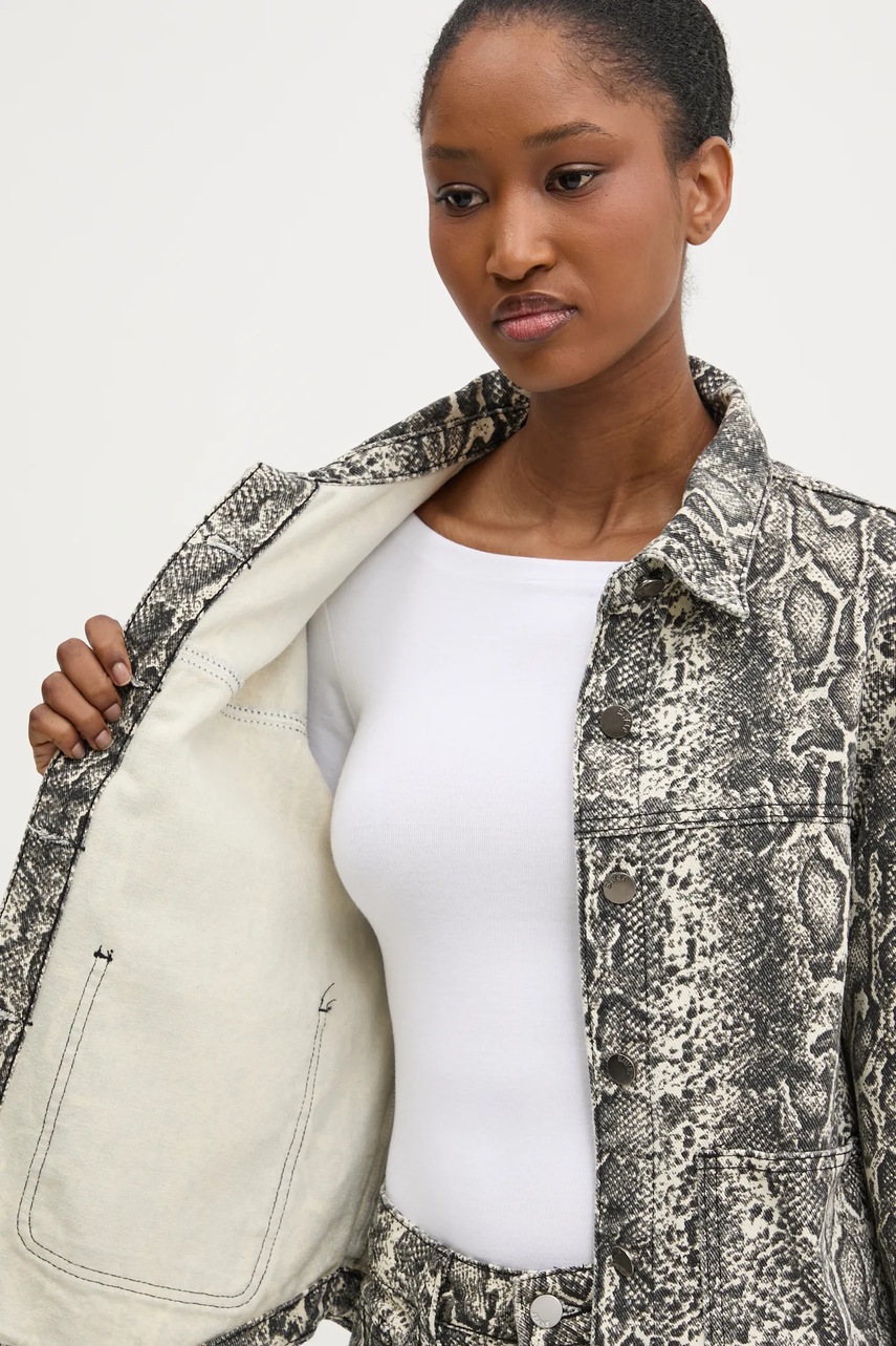 Τζιν μπουφάν Answear.LAB χρώμα: μπεζ φωτογραφία