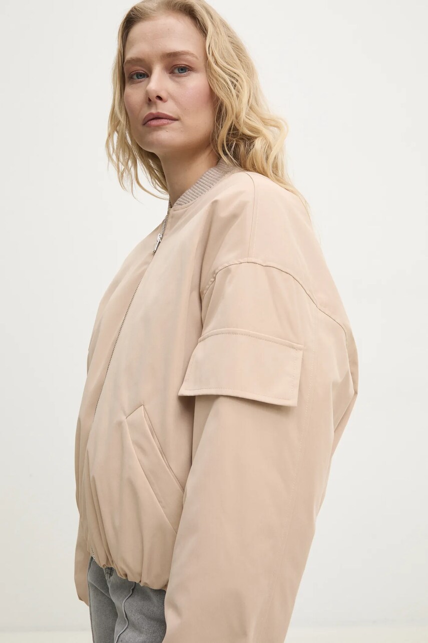 Answear Lab geaca bomber culoarea bej, de tranzitie
