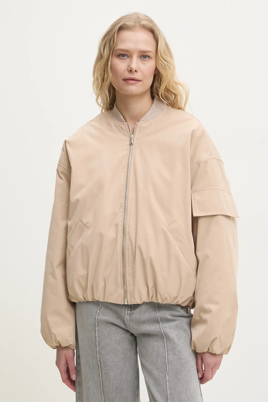 Μπουφάν bomber Answear.LAB χρώμα: μπεζ φωτογραφία