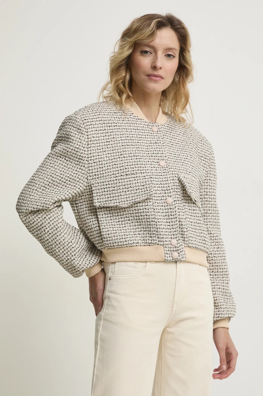 Answear Lab geaca bomber culoarea bej, de tranzitie