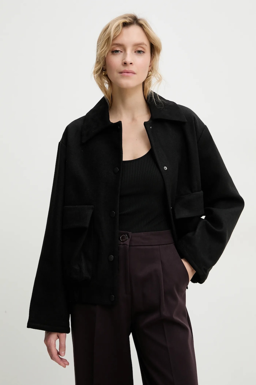 Answear Lab geaca culoarea negru, de tranzitie
