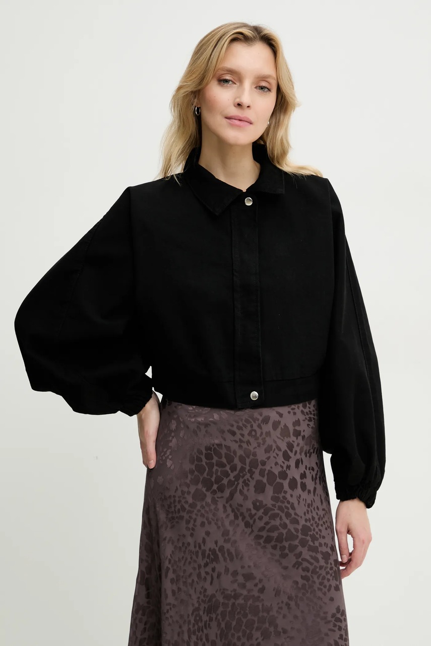 Τζιν μπουφάν Answear.LAB χρώμα: μαύρο φωτογραφία