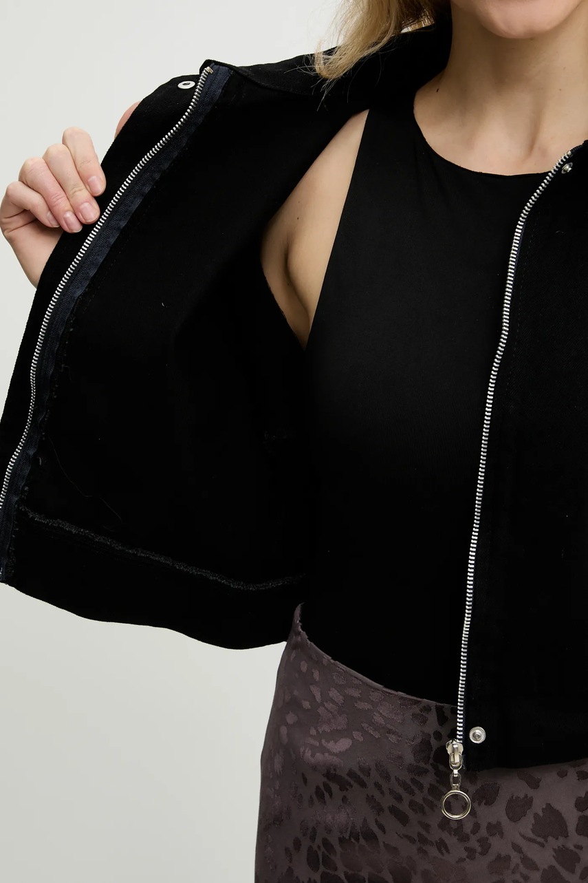 Τζιν μπουφάν Answear.LAB χρώμα: μαύρο φωτογραφία