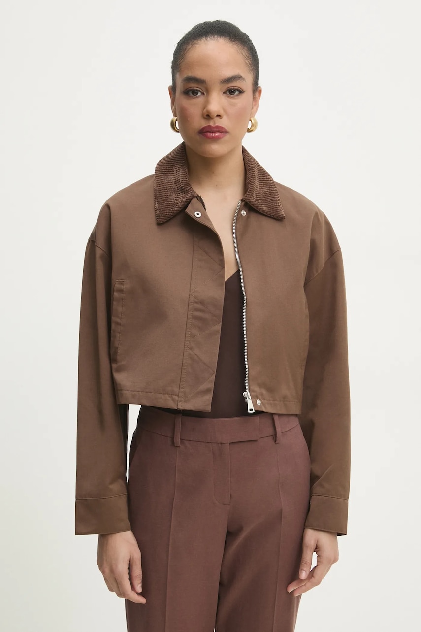 Answear Lab geaca culoarea maro, de tranzitie
