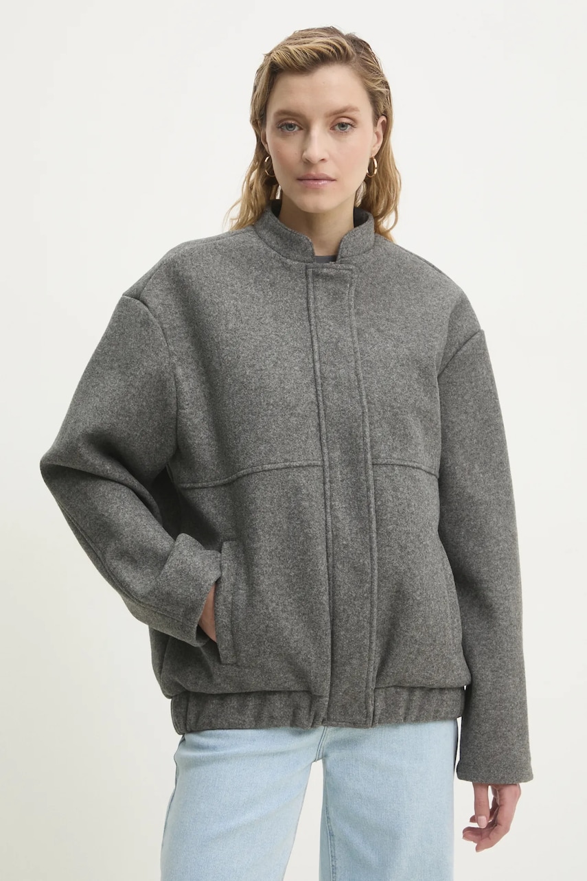 Answear Lab geaca culoarea gri, de tranzitie