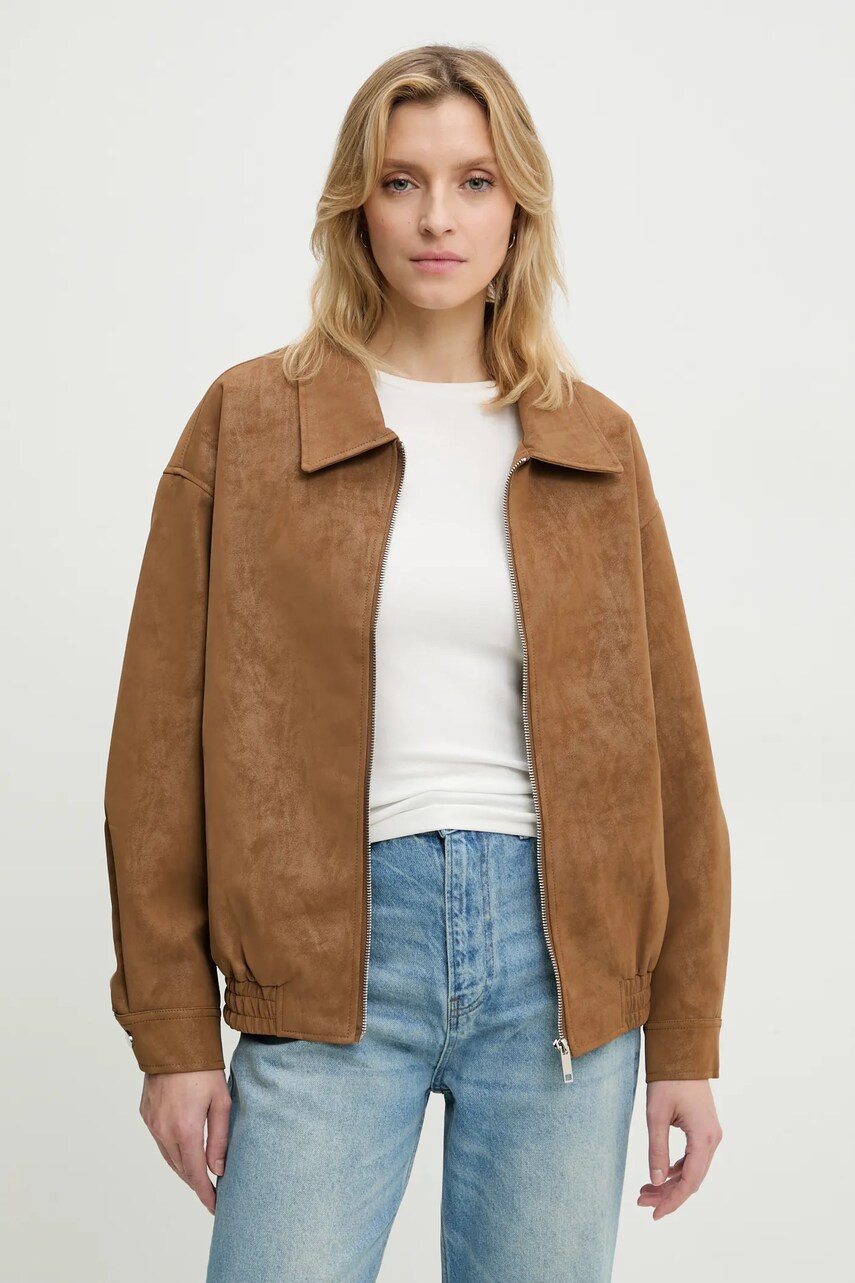 Answear Lab geaca culoarea maro, de tranzitie