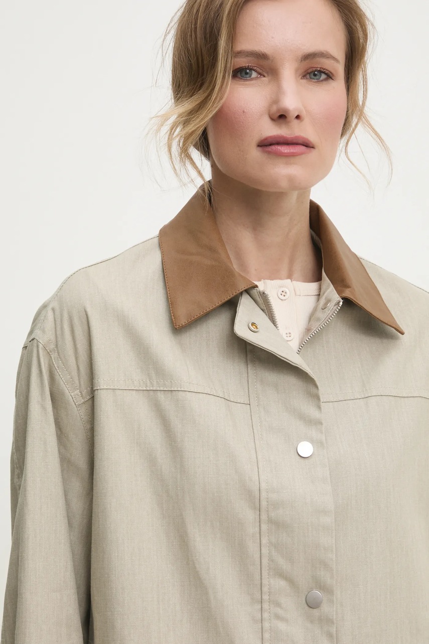 Μπουφάν Answear.LAB χρώμα: μπεζ φωτογραφία