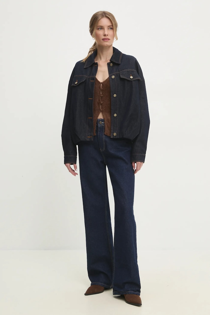 Джинсовая куртка Answear.LAB цвет синий переходная oversize Джинсовая куртка Answear.LAB цвет синий переходная oversize