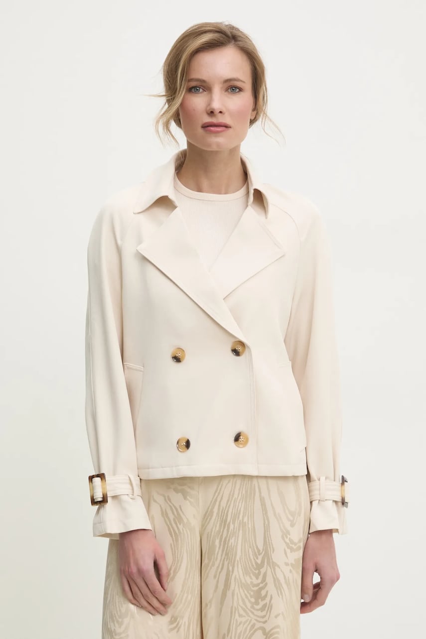 Answear Lab trenci femei, culoarea bej, de tranzitie, oversize Answear Lab trenci femei, culoarea bej, de tranzitie, oversize