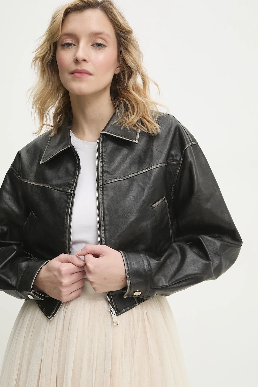 Answear Lab geaca culoarea negru, de tranzitie, oversize