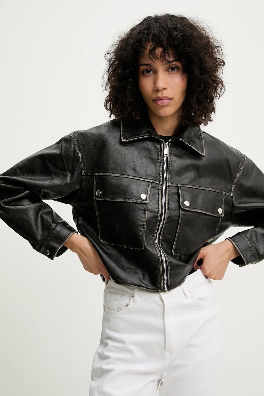 Answear Lab geaca culoarea negru, de tranzitie, oversize
