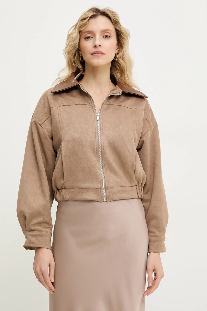 Answear Lab geaca culoarea maro, de tranzitie