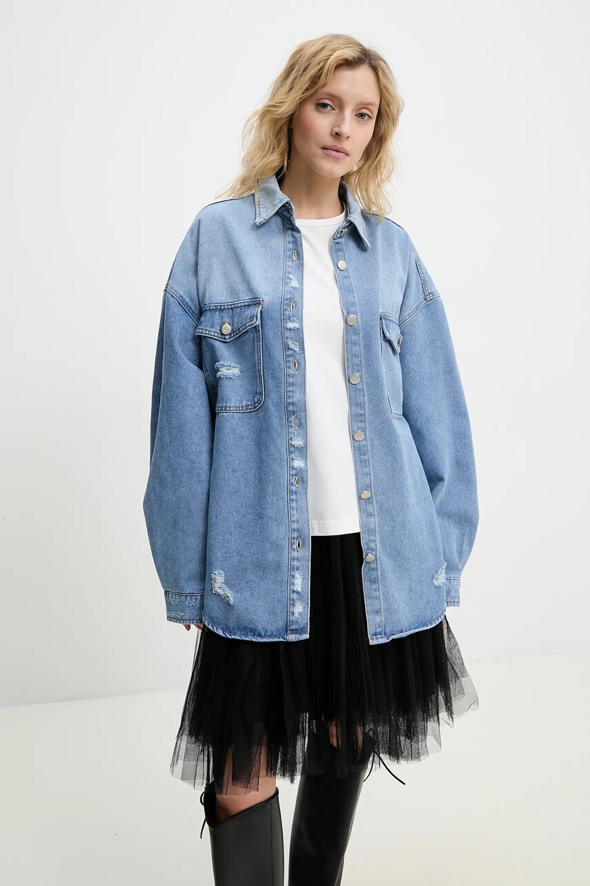 Answear Lab geaca jeans de tranzitie, oversize