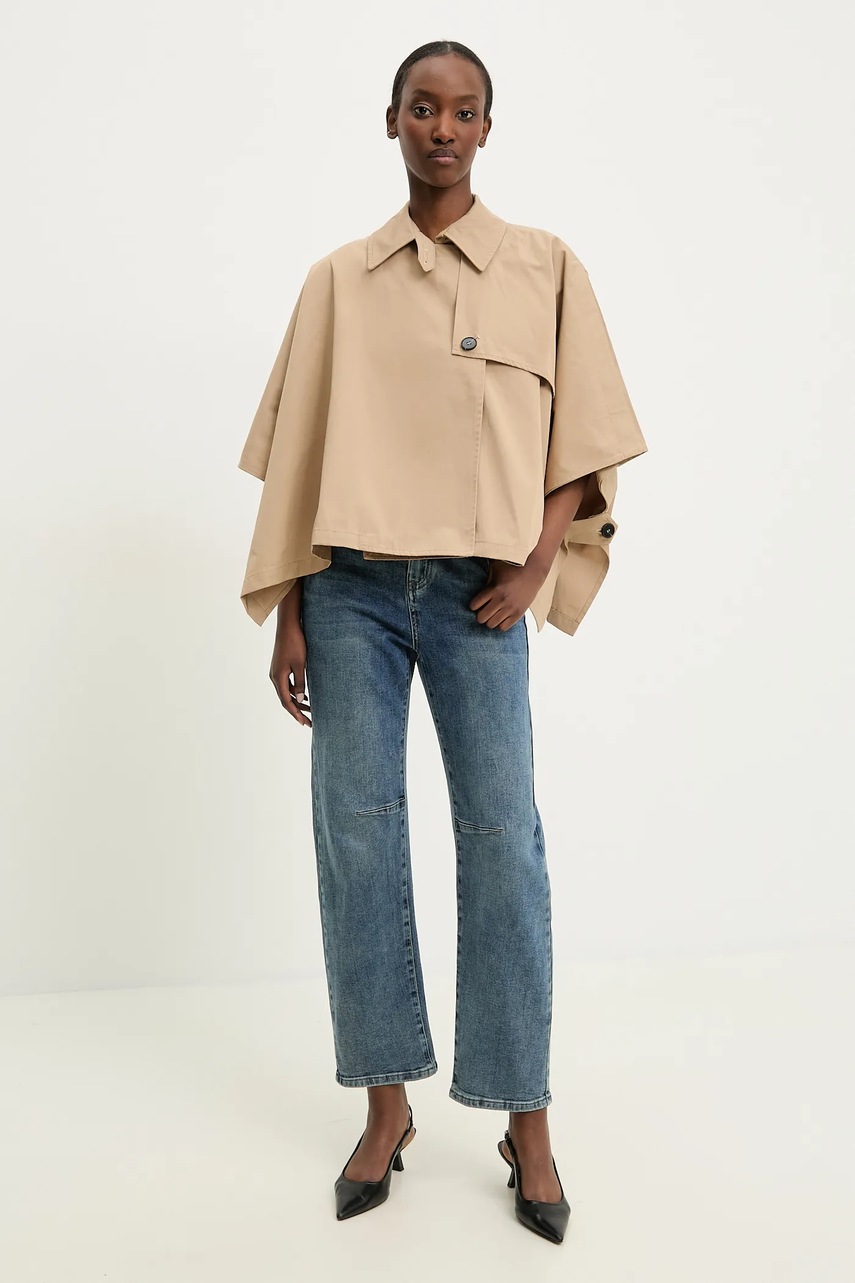 Куртка Answear Lab цвет бежевый переходная oversize Куртка Answear Lab цвет бежевый переходная oversize