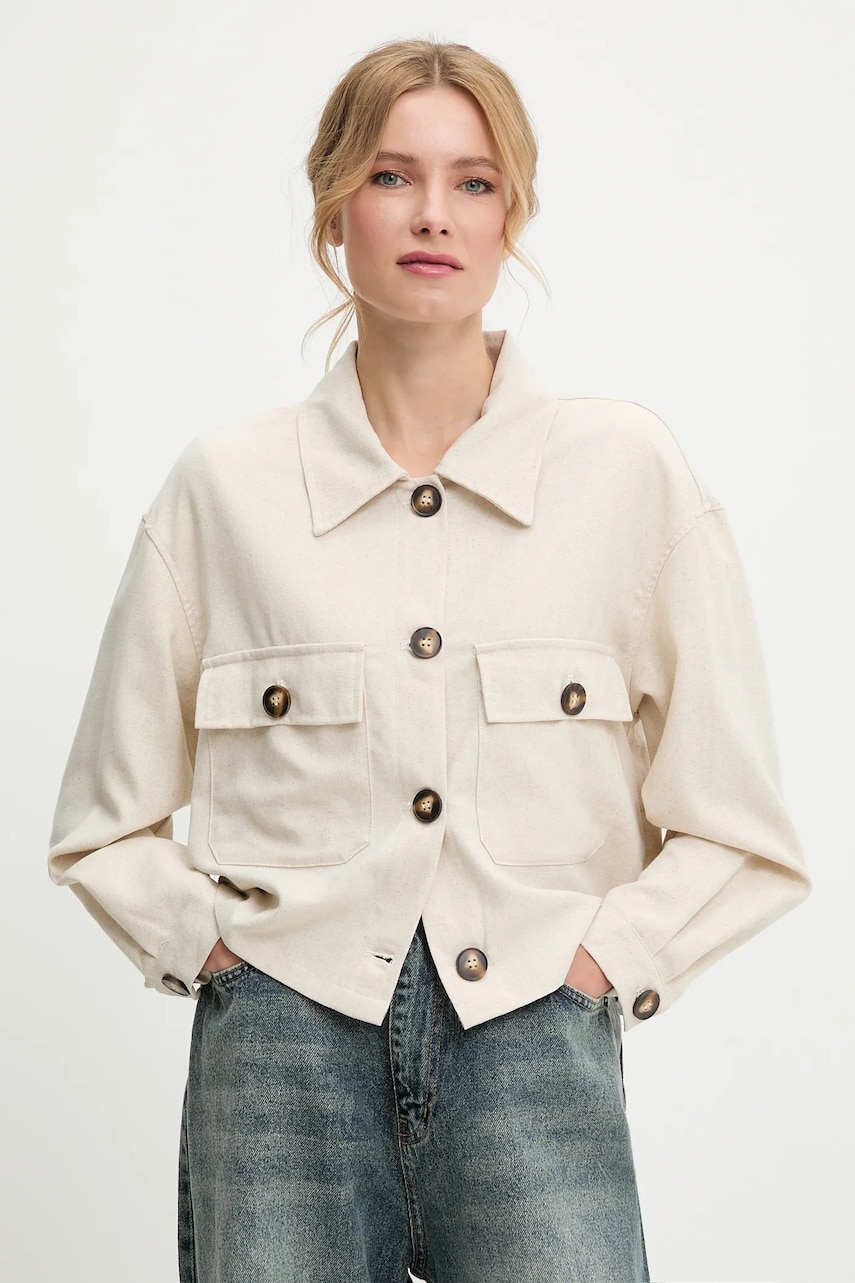 Answear Lab geaca culoarea bej, de tranzitie