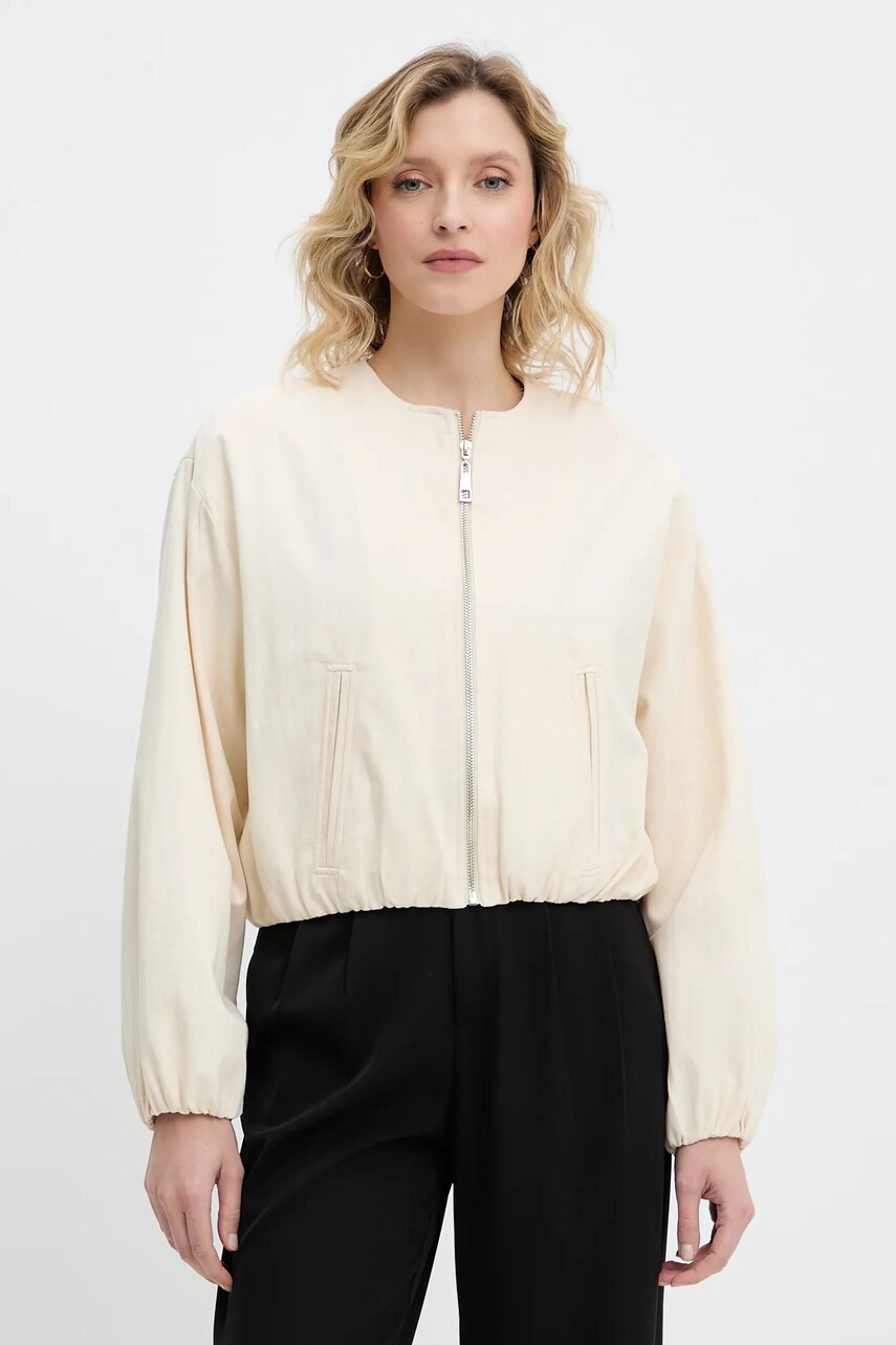Answear Lab jacheta de bumbac culoarea bej, de tranzitie