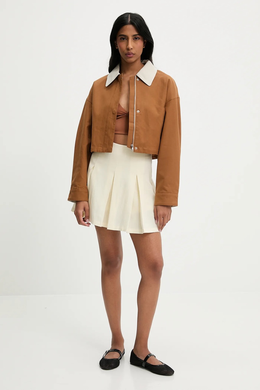 Хлопковая куртка Answear.LAB цвет коричневый переходная