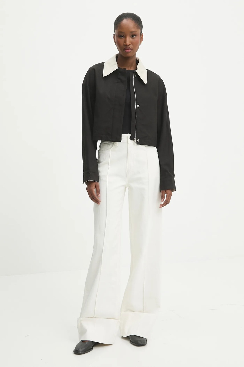 Хлопковая куртка Answear.LAB цвет чёрный переходная