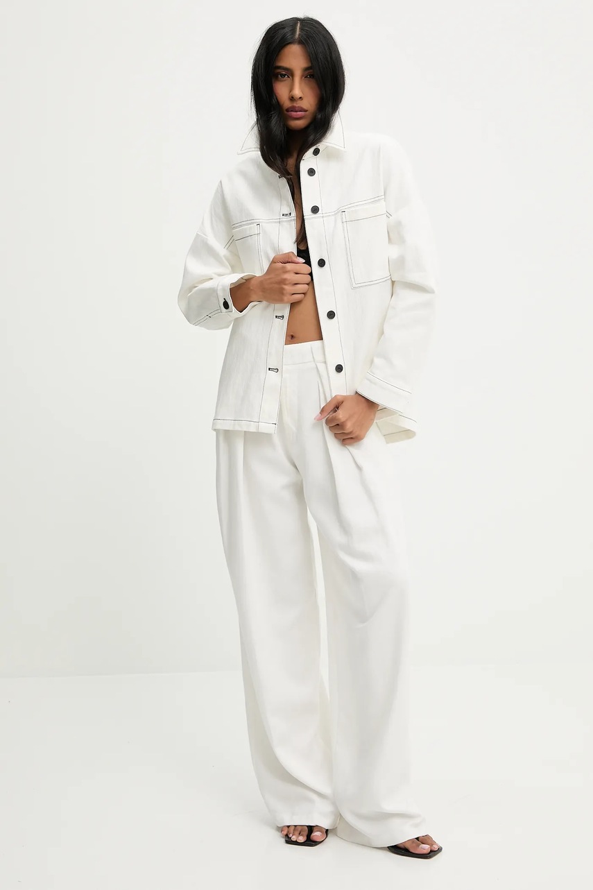 Джинсовая куртка Answear.LAB цвет белый переходная