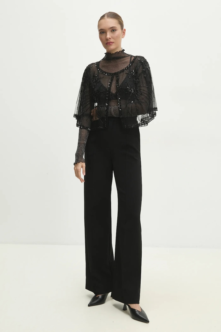 Накидка Answear Lab цвет чёрный oversize Накидка Answear Lab цвет чёрный oversize