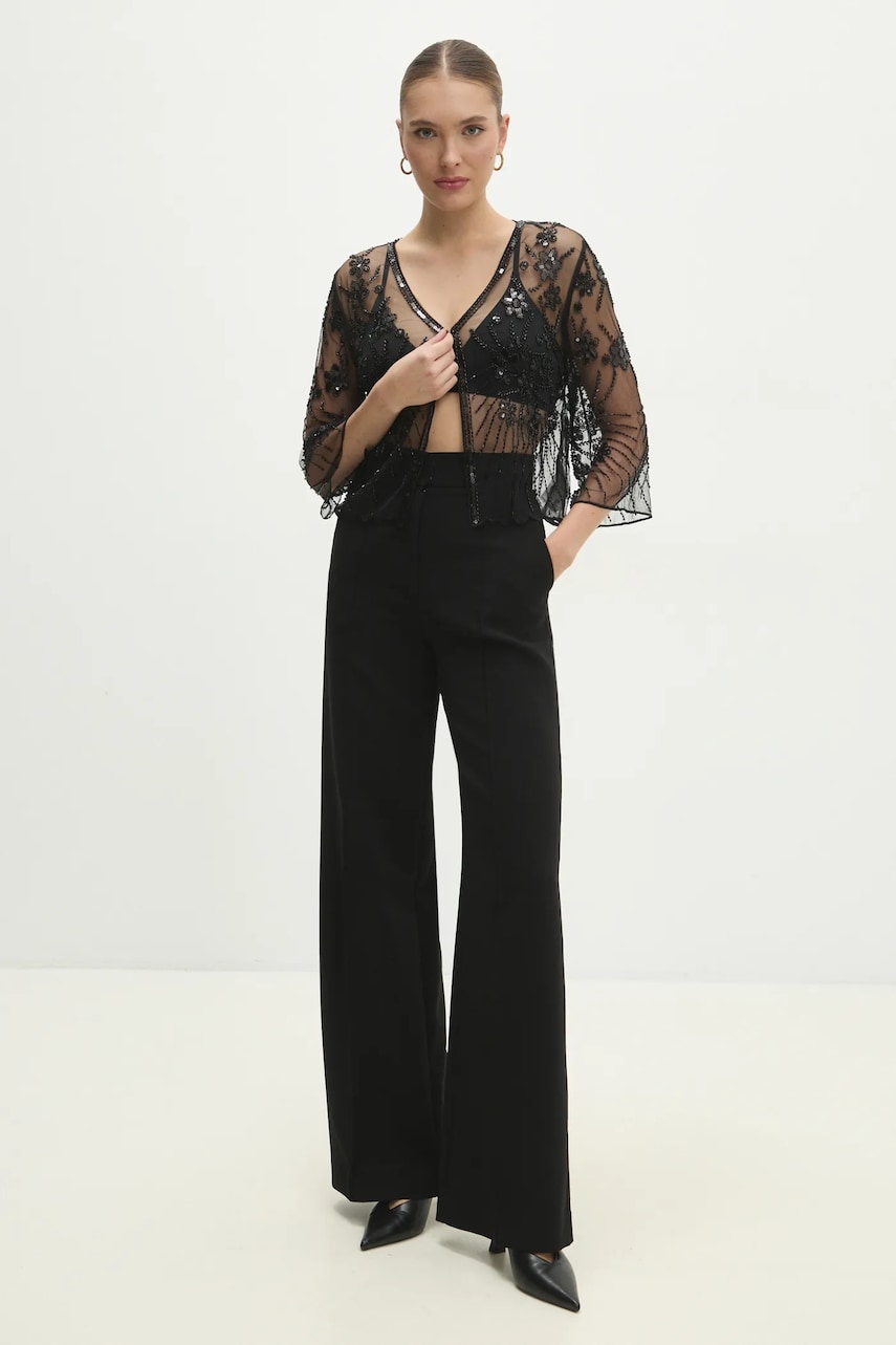Накидка Answear Lab цвет чёрный oversize узор Накидка Answear Lab цвет чёрный oversize узор