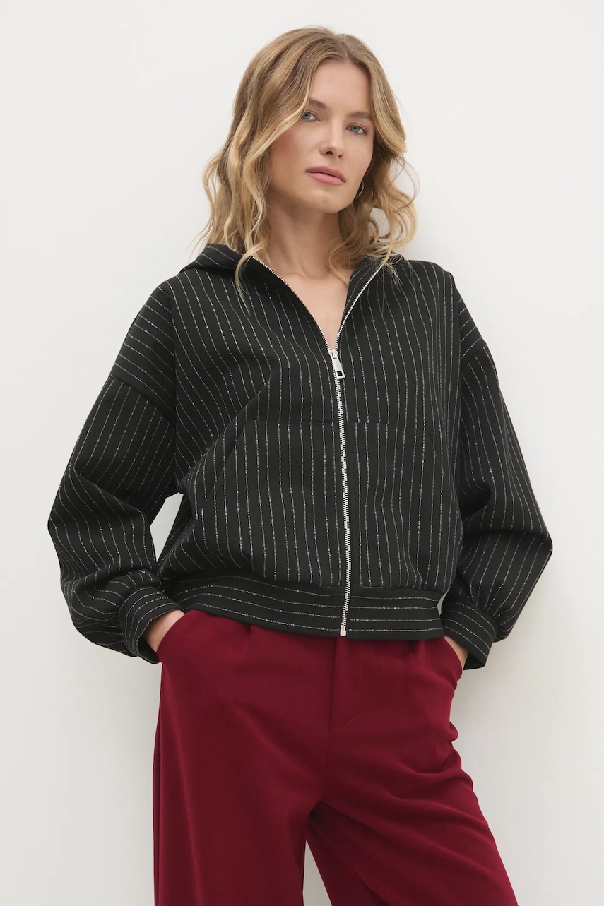 Answear Lab bluza femei, culoarea negru, cu glugă, modelator Answear Lab bluza femei, culoarea negru, cu glugă, modelator
