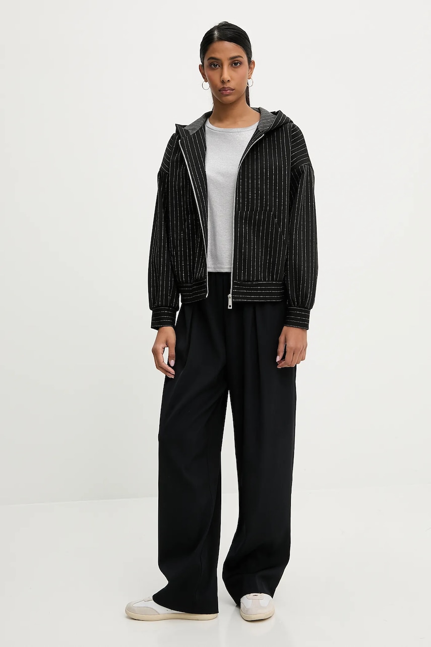 Кофта Answear.LAB женская цвет чёрный с капюшоном узор Кофта Answear.LAB женская цвет чёрный с капюшоном узор