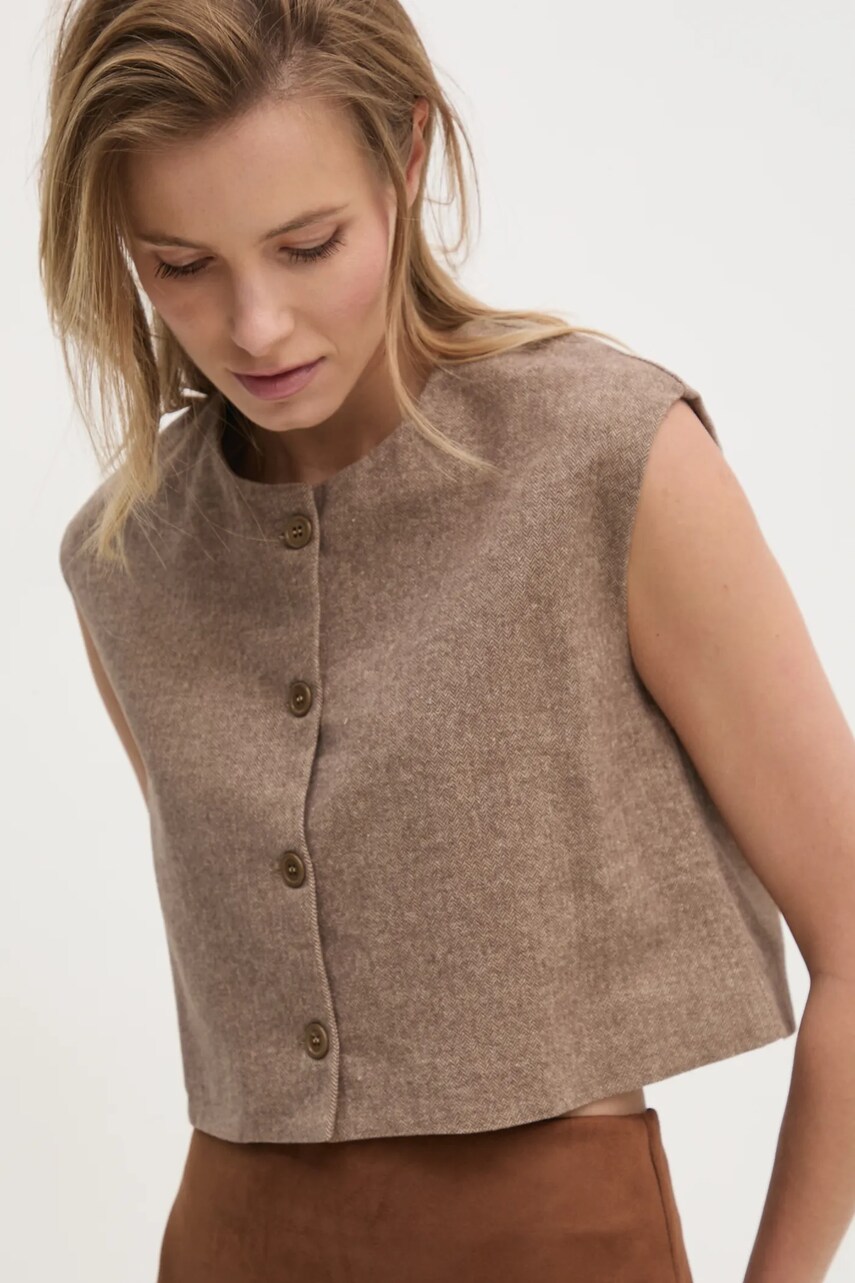 Levně Vesta Answear Lab hnědá barva, oversize