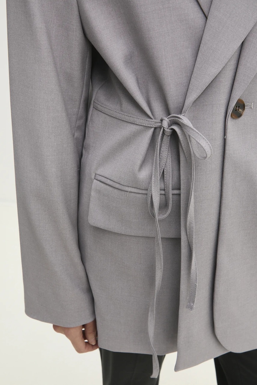 Піджак Answear Lab колір сірий oversize однотонна 