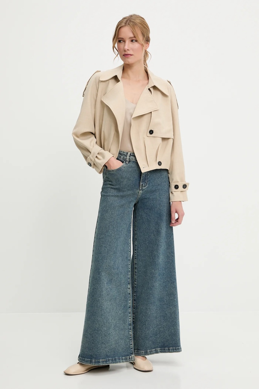 Куртка Answear.LAB цвет бежевый однотонная