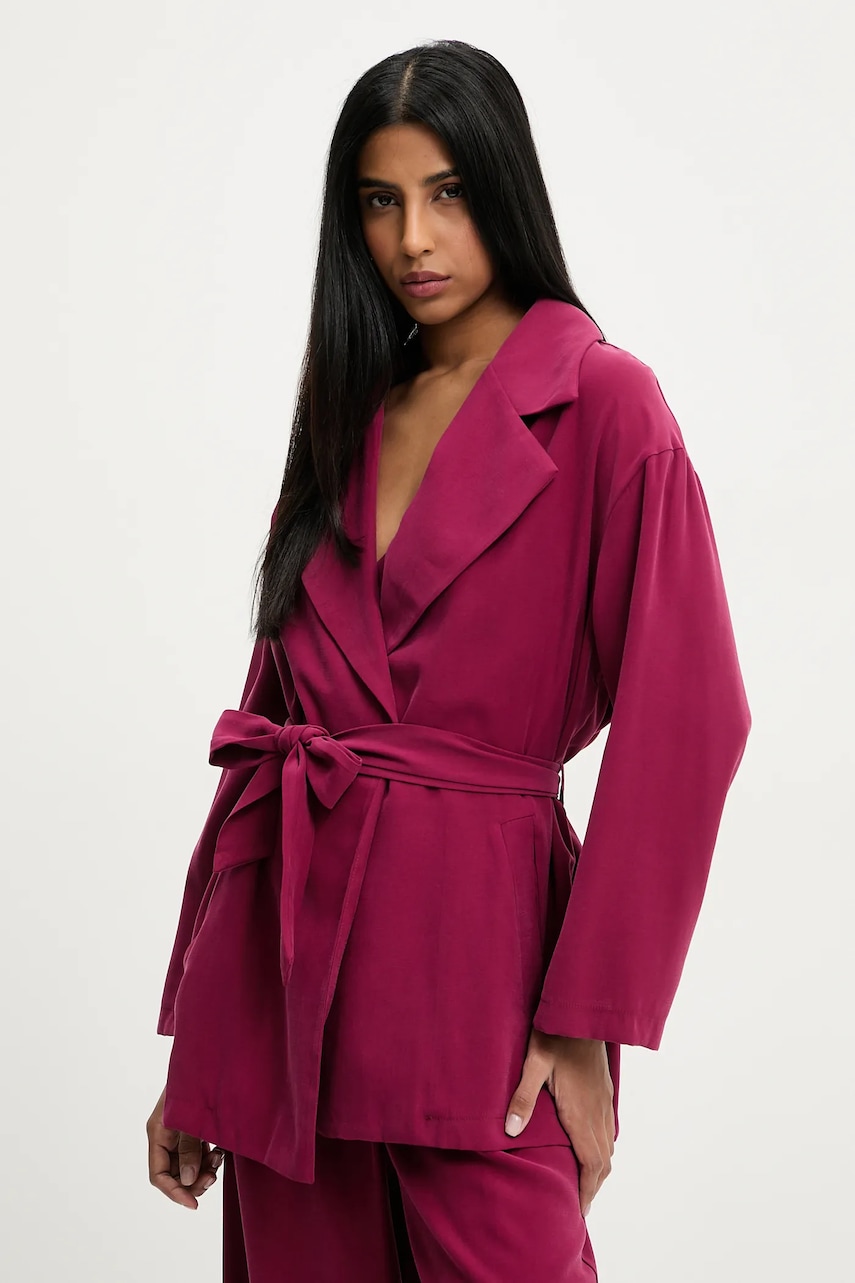 Answear Lab sacou culoarea bordo, oversize, neted