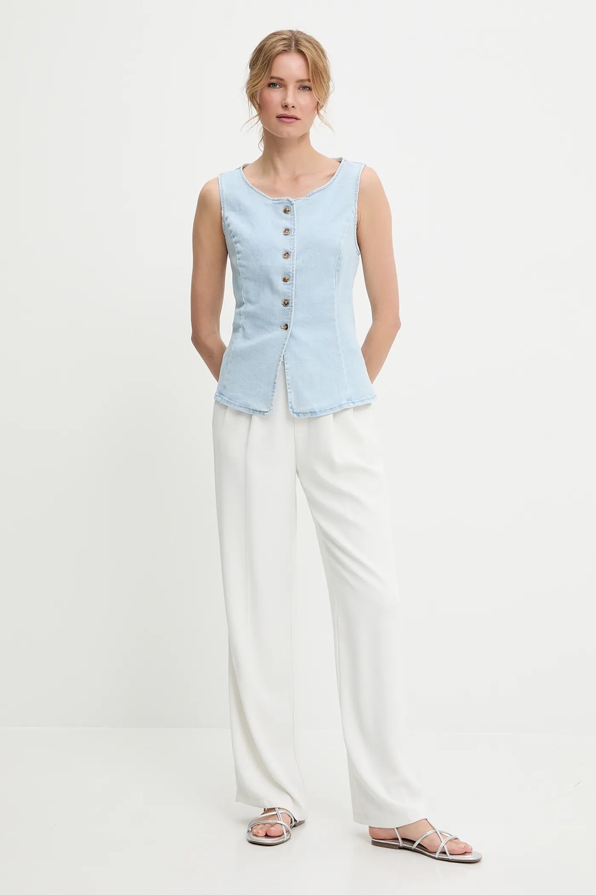 Джинсовый жилет Answear.LAB однобортный