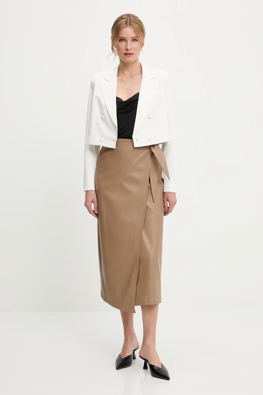 Пиджак Answear.LAB цвет белый двубортный однотонная