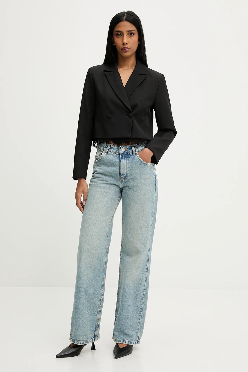 Пиджак Answear.LAB цвет чёрный двубортный однотонная