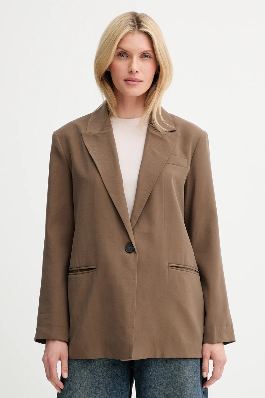 Levně Sako Answear Lab hnědá barva, oversize