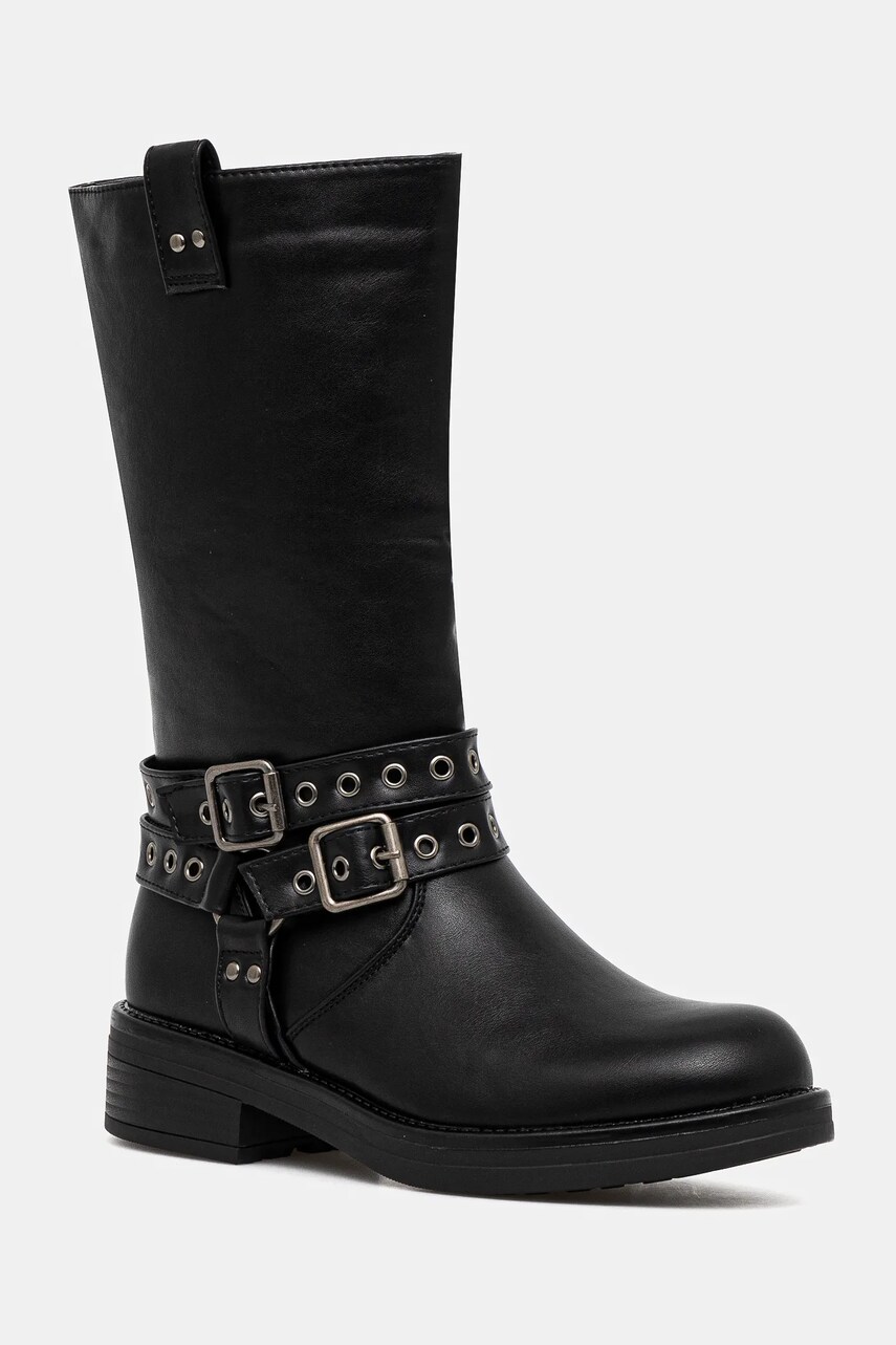 Answear Lab cizme femei, culoarea negru, cu toc plat