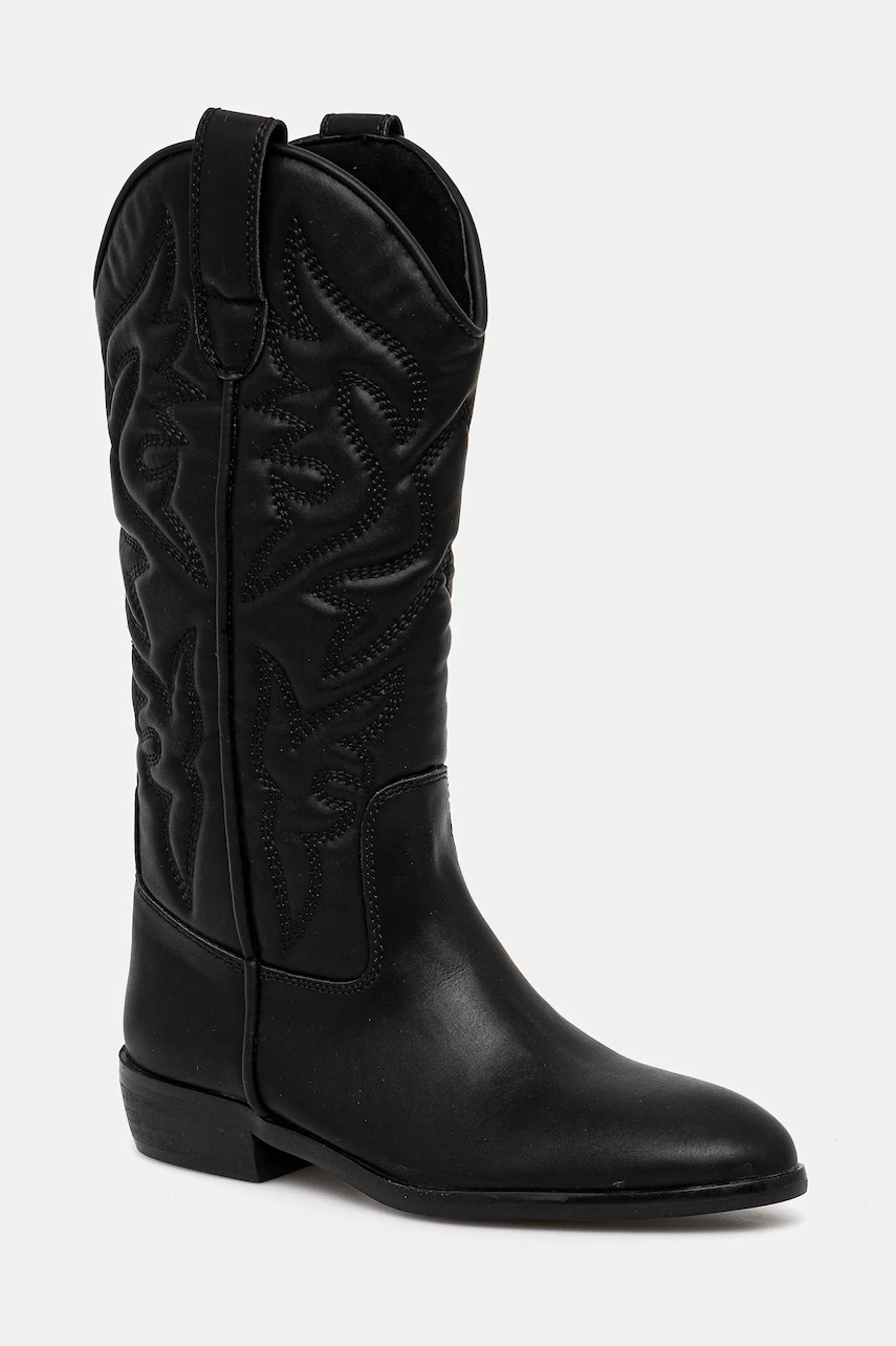 Answear Lab cizme femei, culoarea negru, cu toc plat