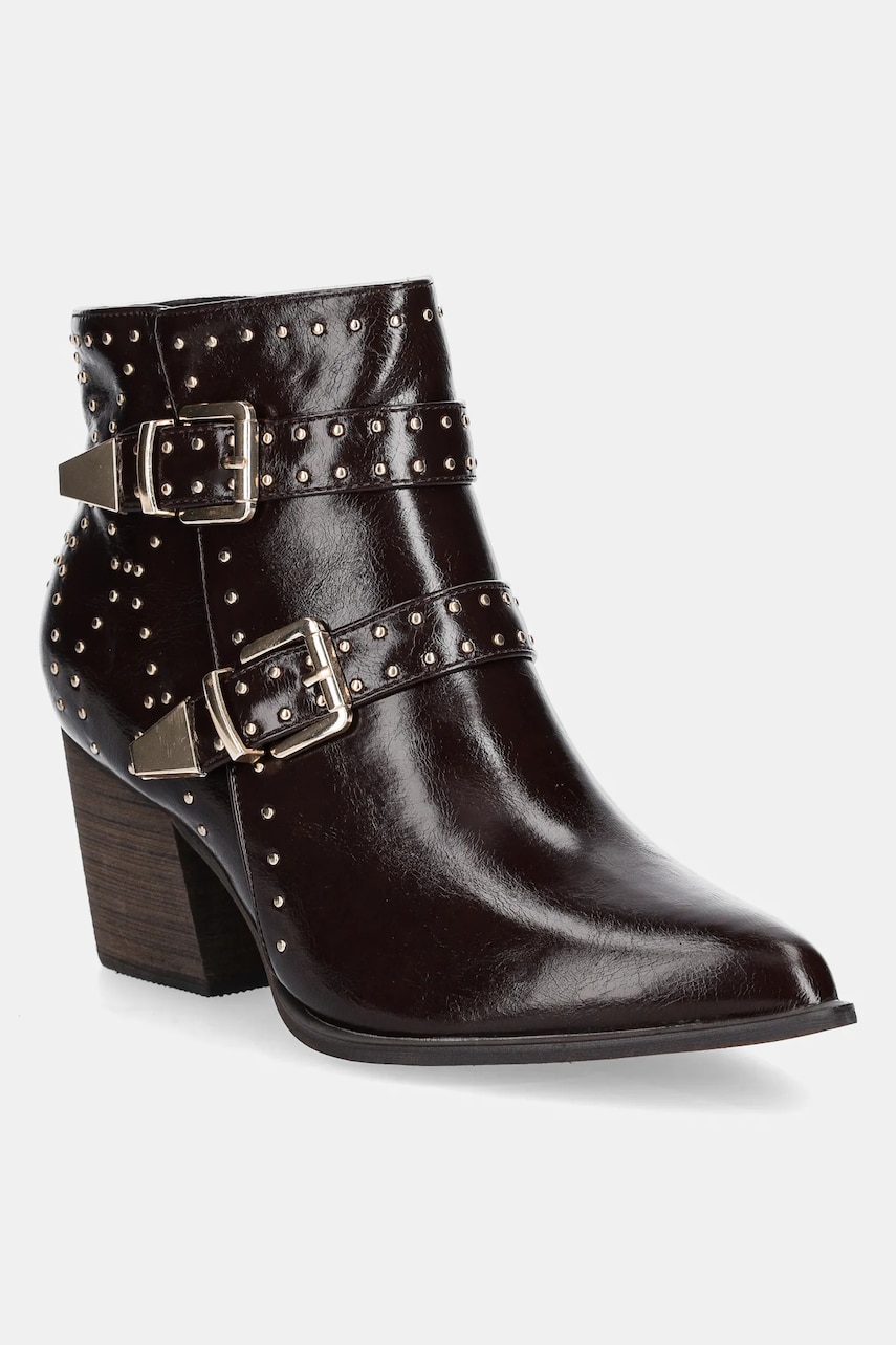Answear Lab botine femei, culoarea maro, cu toc drept